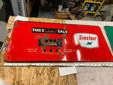Vtg Sinclair gas pump plate sign Oil Man Cave Porcelain Man Cave Petroliana Red