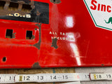 Vtg Sinclair gas pump plate sign Oil Man Cave Porcelain Man Cave Petroliana Red