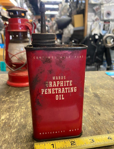 Montgomery Ward's Penetrating Oil Steel Tin Can Vtg Auto Truck Mechanic 60's