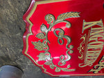 Vtg 70's Budweiser King Of Beer Tin Sign Wood 25x15 Tavern Man Cave Embossed!