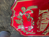 Vtg 70's Budweiser King Of Beer Tin Sign Wood 25x15 Tavern Man Cave Embossed!