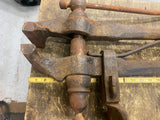 Vtg Tools Blacksmith Leg Post Vise Antique Horse 45" Tall 4 1/2" Jaws Heavy duty