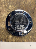 Live your legend Timer Cover Twin Cam Double sided Harley Touring Softail Dyna U