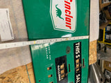 Vtg Sinclair gas pump plate sign Oil Man Cave Porcelain Man Cave Petroliana Gree
