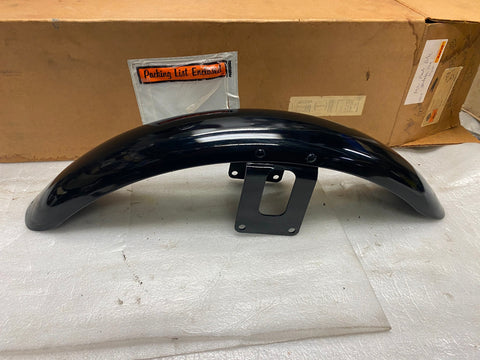NOS OEM Front Fender Harley Sportster Dyna FXR Black Factory Narrow Glide 35 39m