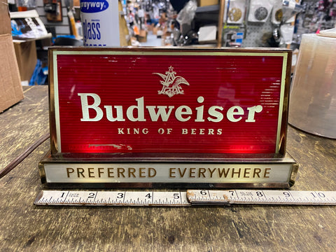 Vtg 50s Budweiser Light Cash Register Beer Sign Preffered Everywhere Breweriana!