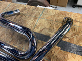 Custom Exhaust Pipes Harley Softail Custom Chopper Flame Cut tips Santee Snub no