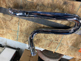 Custom Exhaust Pipes Harley Softail Custom Chopper Flame Cut tips Santee Snub no