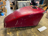 Vtg Old Skool Chopper GAs Tank Harley Honda Motorcycle Metalflake Red Panhead