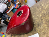 Vtg Old Skool Chopper GAs Tank Harley Honda Motorcycle Metalflake Red Panhead