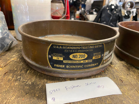 Fisher Scientific screen Scale Sieve Gold Panning Mining Vtg Brass 200 Labratory