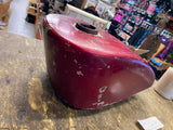 Vtg Old Skool Chopper GAs Tank Harley Honda Motorcycle Metalflake Red Panhead