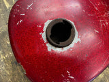 Vtg Old Skool Chopper GAs Tank Harley Honda Motorcycle Metalflake Red Panhead
