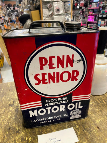 Vtg Penn Senior Motor Oil 2 Gallon Can Pa Pennsylvania Collectible!