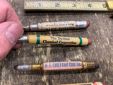 Lot Vtg Advertising Mini Bullet Pencils Fertilizer Elevator Stock yard Milling