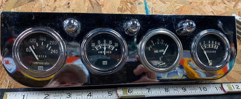 Vtg Under Dash Guage Kit Hot Rod Temp Oil press Amp Lights Mopar Chevy Ford Musc