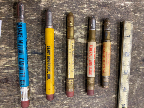 Lot Vtg Advertising Mini Bullet Pencils Insurance Land contracts Grange Mutual