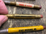 Lot Vtg Advertising Mini Bullet Pencils Insurance Land contracts Grange Mutual