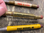 Lot Vtg Advertising Mini Bullet Pencils Insurance Land contracts Grange Mutual