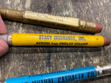 Lot Vtg Advertising Mini Bullet Pencils Insurance Land contracts Grange Mutual