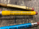 Lot Vtg Advertising Mini Bullet Pencils Insurance Land contracts Grange Mutual