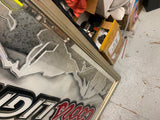 Vtg 44x26 Coors Light Beer Sign Mirror Framed Breweriana man Cave Decor silver b