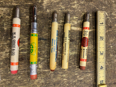 Lot Vtg Advertising Mini Bullet Pencils Road machinery Davco GS GRAce Chemical