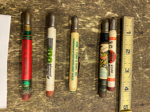 Lot Vtg Advertising Mini Bullet Pencils Advanced drainage funk sons Wonder Cave