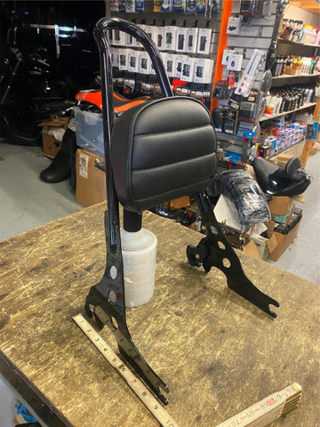 OEM Black Tall Sissybar Passenger Backrest Sportster 2004^ W pad Harley 883 1200