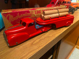MARX PRESSED STEEL TIN TRUCK TOY LOG HAULER Vtg  Wind Up 1930'S Orig Box Mint!
