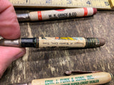 Lot Vtg Advertising Mini Bullet Pencils Advanced drainage funk sons Wonder Cave