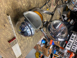 Vtg OEM Spotlight Passing Lamp Assy Clear hooter horns Shovelhead Panhead FLH!