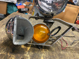 Vtg OEM Spotlight Passing Lamp Assy Clear hooter horns Shovelhead Panhead FLH!
