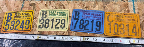 Vtg Hunting license Game commission PA Deer Resident Hunter 1955-1959 Lot!