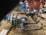 Vtg OEM Spotlight Passing Lamp Assy Clear hooter horns Shovelhead Panhead FLH!
