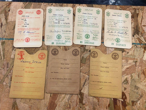 Vtg Cub Scouts Etna Pa Card James Stein ID Troup # 75 1951-1958 Lot!