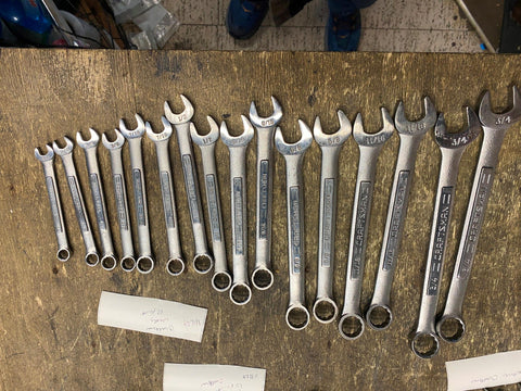 Vtg Craftsman American Wrench Set 12 point open end extras 5/16-3/4 usa sae