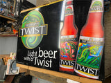 Original Twist Premium Beer Tin Sign Breweriana 34x23 Iron City? 90's Vtg Advert