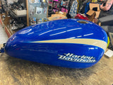 4.5 Gallon Harley Sportster Custom 883c 1200c Blue White 2007^ OEM Factory Large