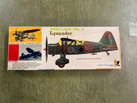 Vintage 1967 Hawk 1:48 Scale Westland MK.II Lysander Model Kit # 563-100