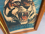 Vtg BARNUM BAILEY Circus CarnivalTiger Poster Greatest Show Earth Framed  41x31