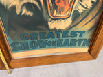 Vtg BARNUM BAILEY Circus CarnivalTiger Poster Greatest Show Earth Framed  41x31