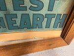 Vtg BARNUM BAILEY Circus CarnivalTiger Poster Greatest Show Earth Framed  41x31