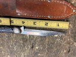 Colonial Fixed Blade Knife Hunting Fighting Prov USA Sheath Vtg Black Bone 4" Bl