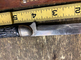 Colonial Fixed Blade Knife Hunting Fighting Prov USA Sheath Vtg Black Bone 4" Bl
