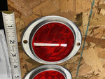 2 Vtg PM-472 SAE-a-62 Reflectors Aluminum Semi Truck Trailer Auto Universal Pair