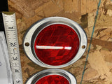 2 Vtg PM-472 SAE-a-62 Reflectors Aluminum Semi Truck Trailer Auto Universal Pair