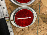 2 Vtg PM-472 SAE-a-62 Reflectors Aluminum Semi Truck Trailer Auto Universal Pair