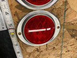 2 Vtg PM-472 SAE-a-62 Reflectors Aluminum Semi Truck Trailer Auto Universal Pair