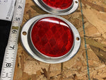 2 Vtg PM-472 SAE-a-62 Reflectors Aluminum Semi Truck Trailer Auto Universal Pair